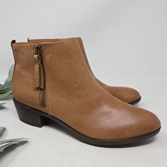 LUCKY BRAND Brown Leather Ankle Bootie Size 9.5 - Picture 1 of 12